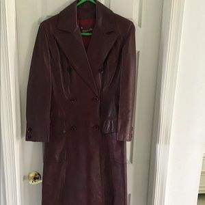 Leather Double Breasted Coat